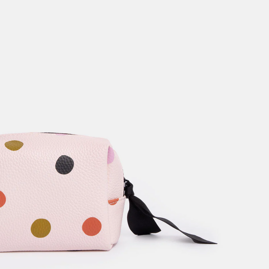 Caroline Gardner Mini Cube Cosmetic Bag, Polka Dots