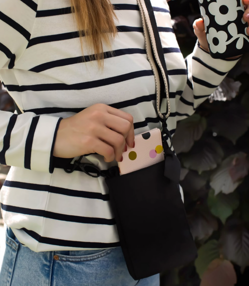 Caroline Gardner Pink Polka Dots Corner Purse