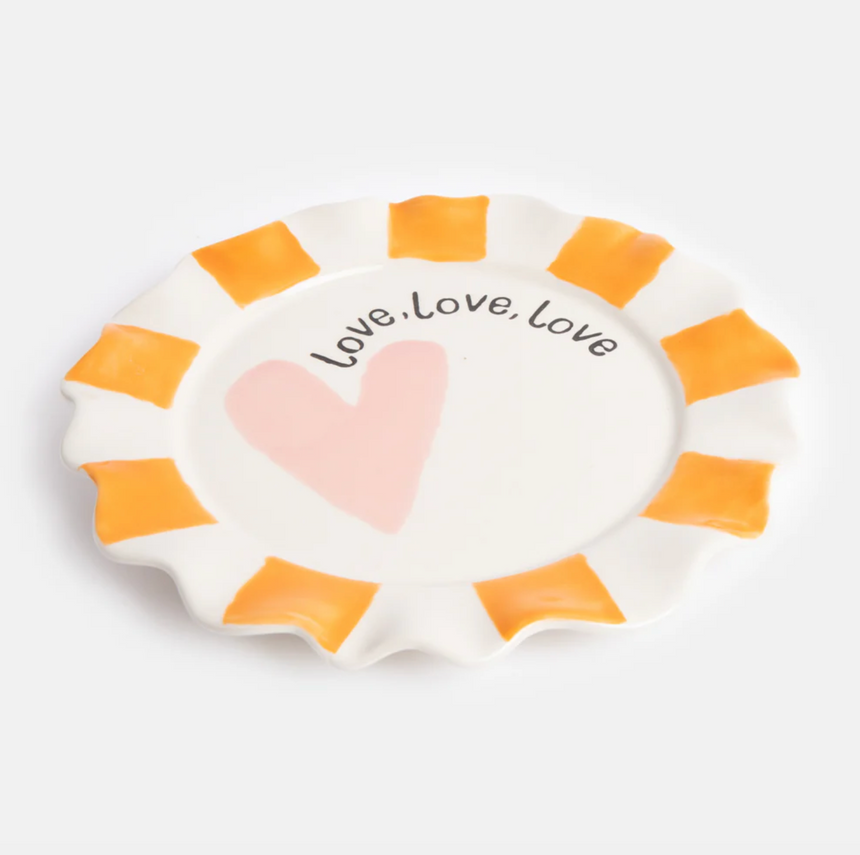 Caroline Gardner Pastel Love Heart Side Plate