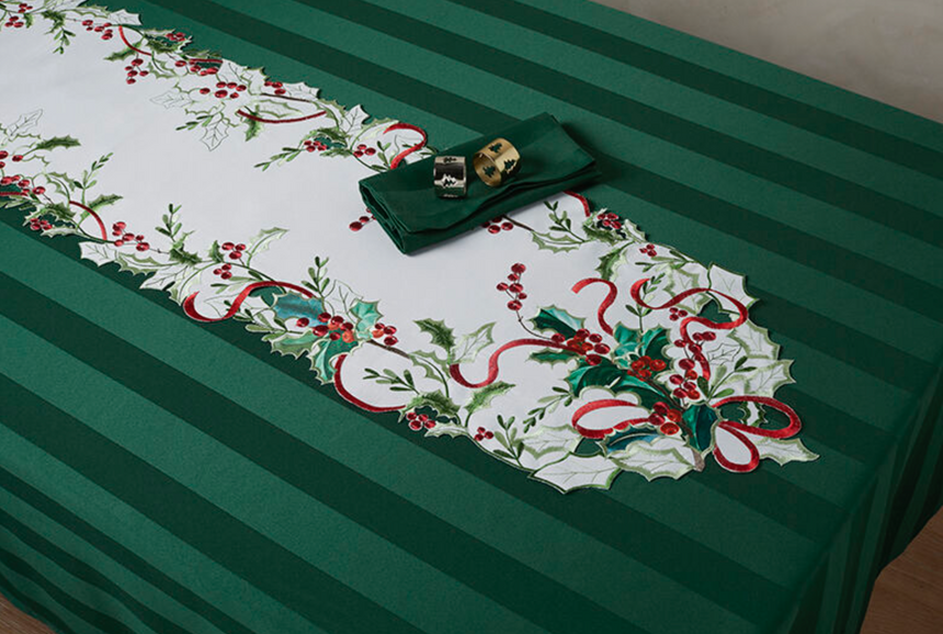 Walton & Co Tablecloth Jacquard Green