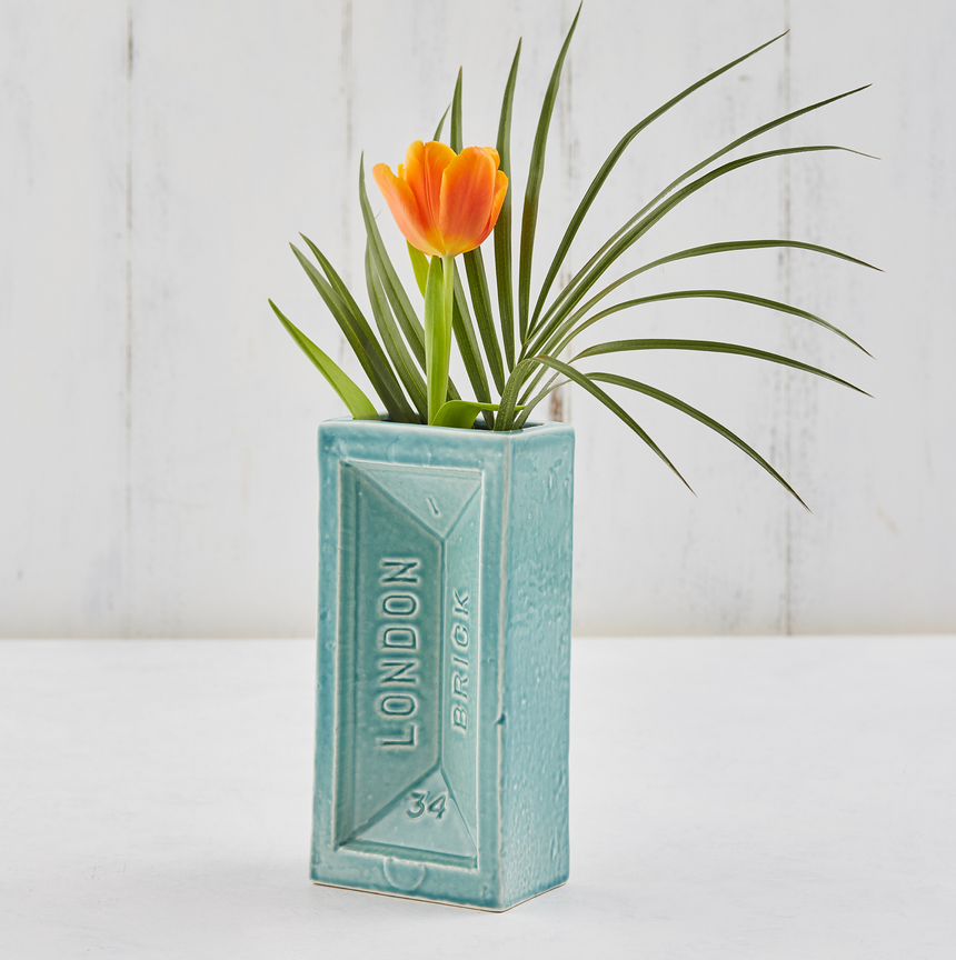 The London Brick Vase, Turquoise