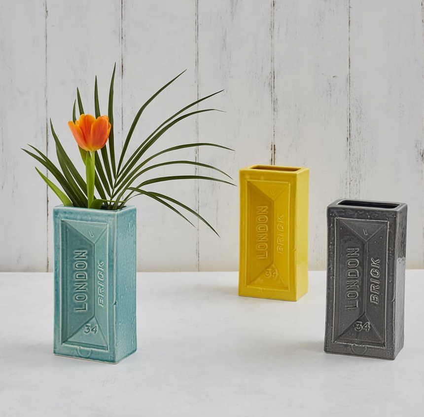 The London Brick Vase, Turquoise