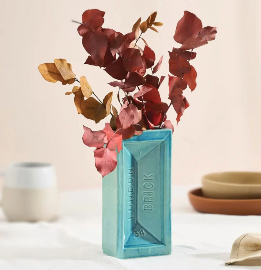 The London Brick Vase, Turquoise