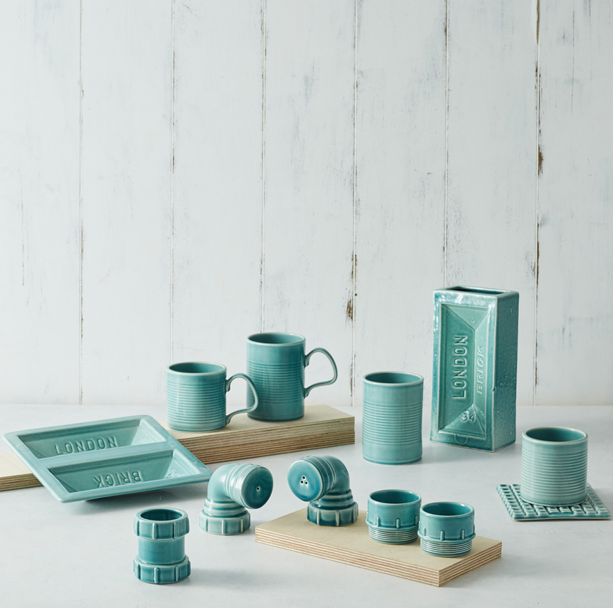 The London Brick Vase, Turquoise