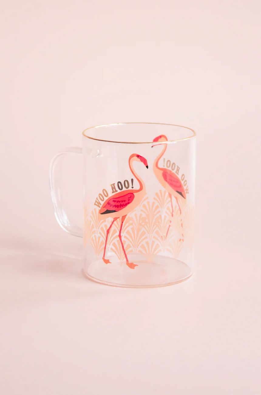 Yvonne Ellen Glass Mug, Flamingo