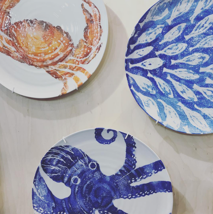 Bliss Home Supper Bowl, Blue Octopus