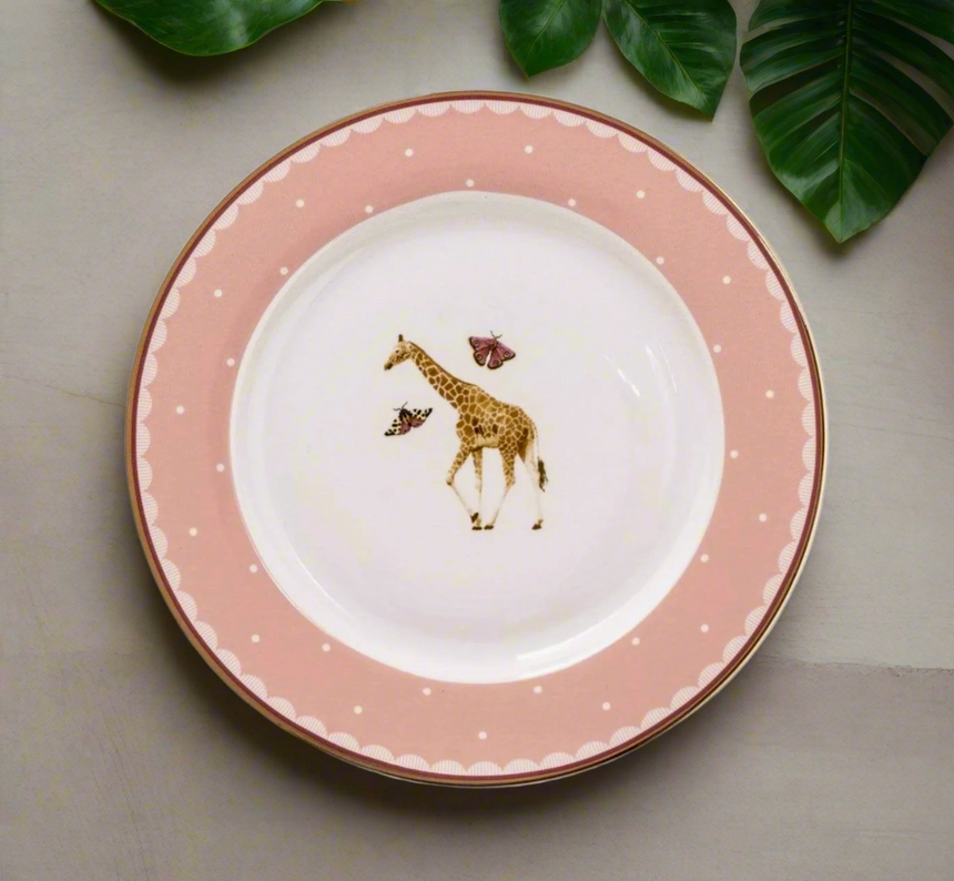 Wild Garden Porcelain Side Plates, Giraffe (Set of 2)