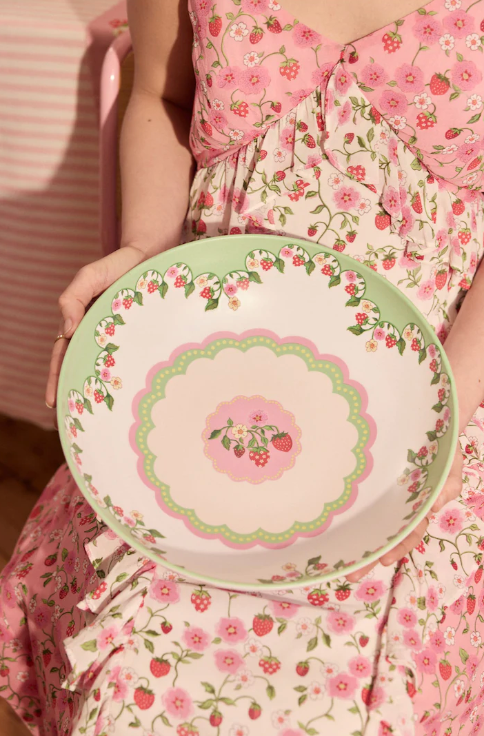 Cath Kidson Strawberry Melamine Picnic Serving Bowl