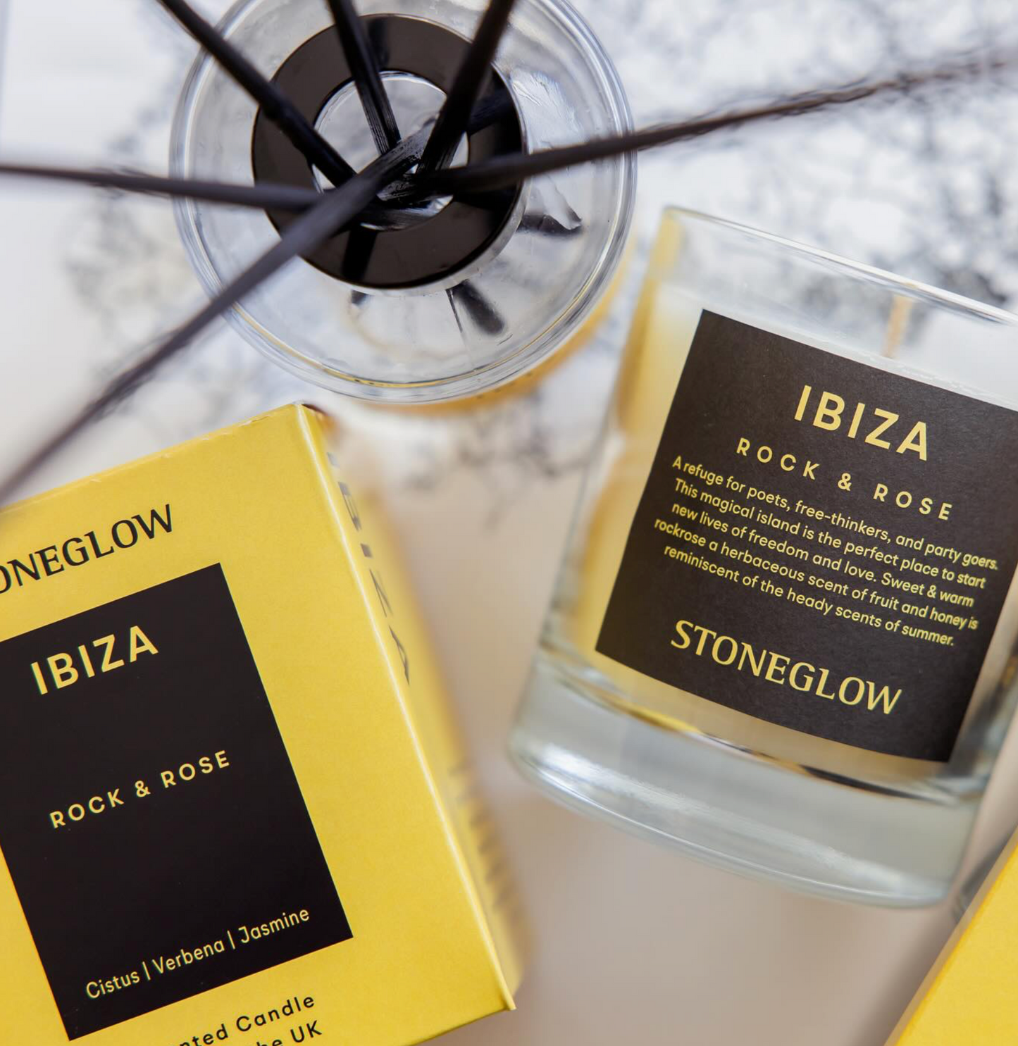 Stoneglow Explorer Collection Reed Diffuser, Ibiza (Rock & Rose)