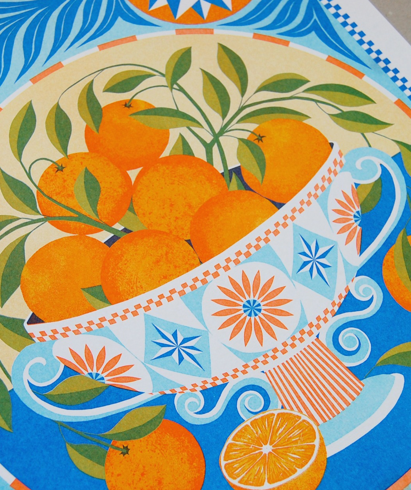 Printer Johnson Cotton Tea Towel, Orange Bowl