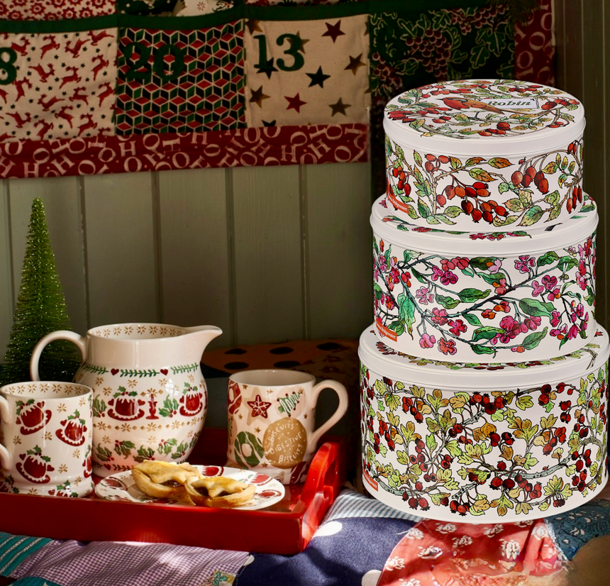 Emma Bridgewater Round Cake Tins, Hedgerow (Set Of 3)