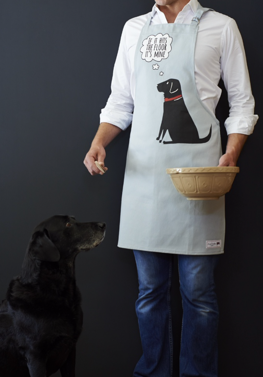 Sweet William Organic Cotton Apron, Black Labrador