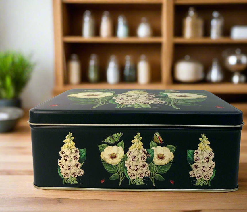 Madame Treacle Midnight Botanical Rectangular Storage Tin