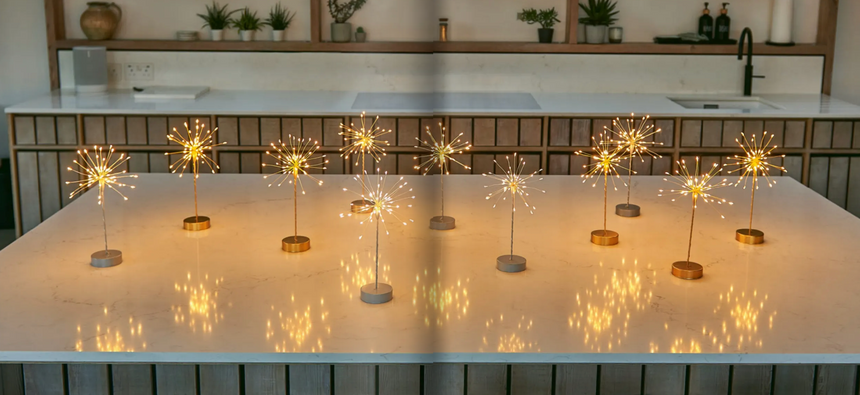 Starburst Mini Table LED Fairy Light, Black