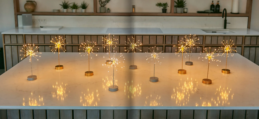 Starburst Mini Table LED Fairy Light, Gold