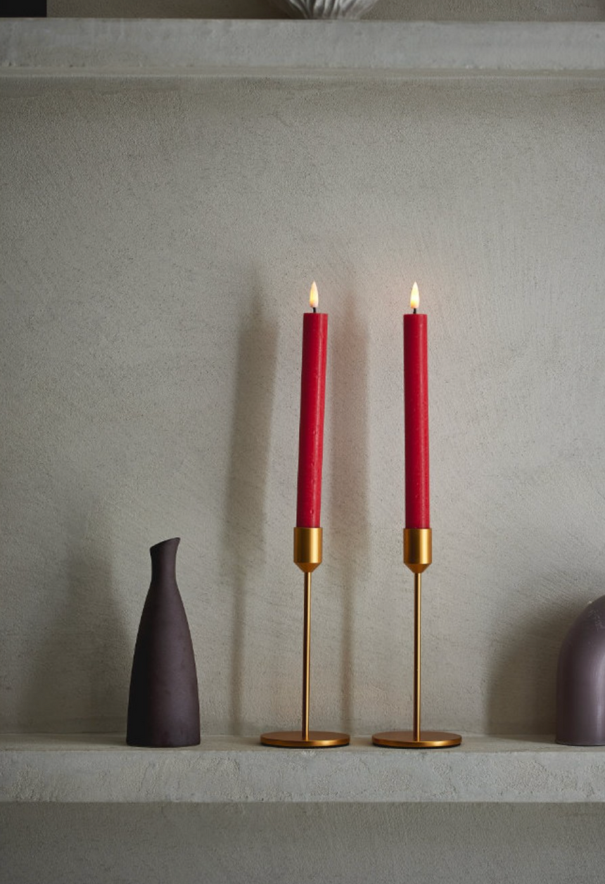 Candle Holder, Matt Gold ( Set Of 2 )