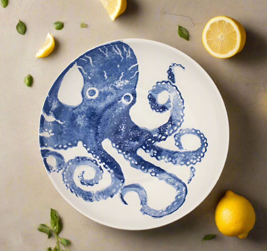 Bliss Home Supper Bowl, Blue Octopus