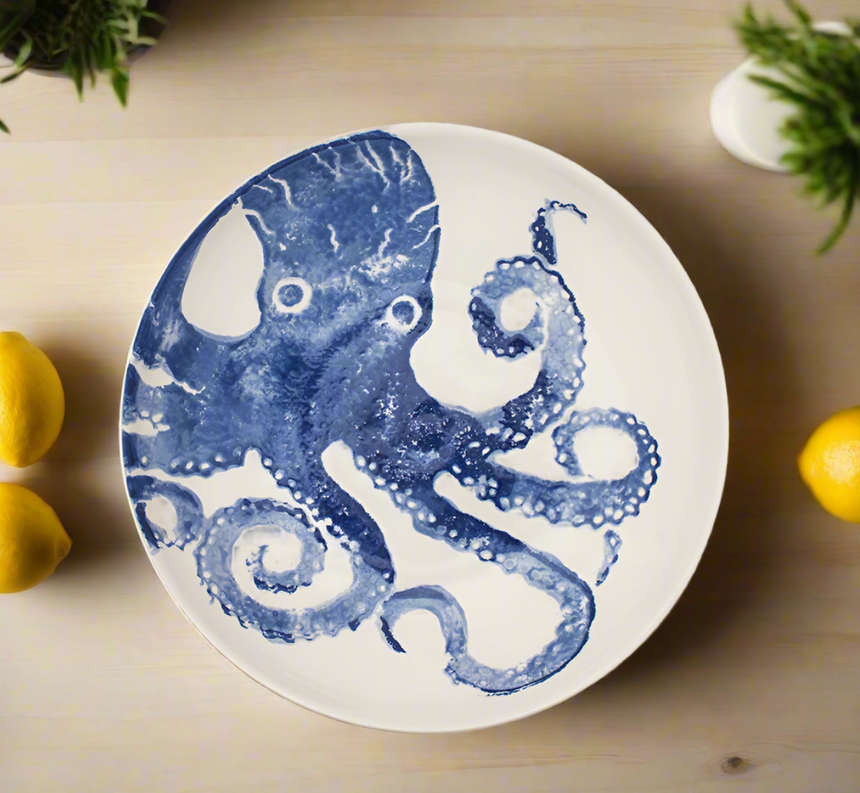 Bliss Home Supper Bowl, Blue Octopus