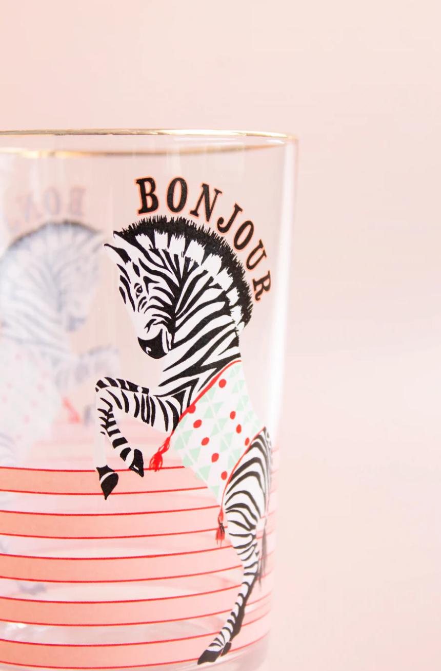 Yvonne Ellen Hi Ball Glass, Zebra