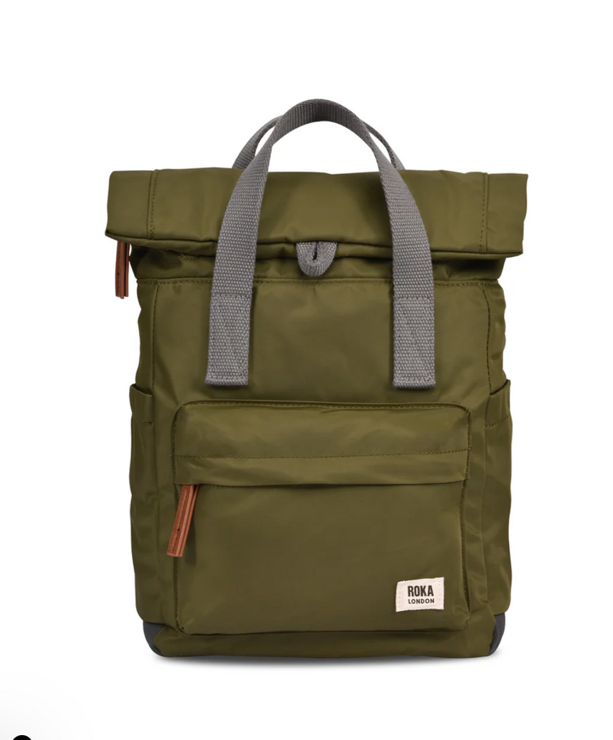 Roka London Canfield B Sustainable Nylon Rucksack, Military