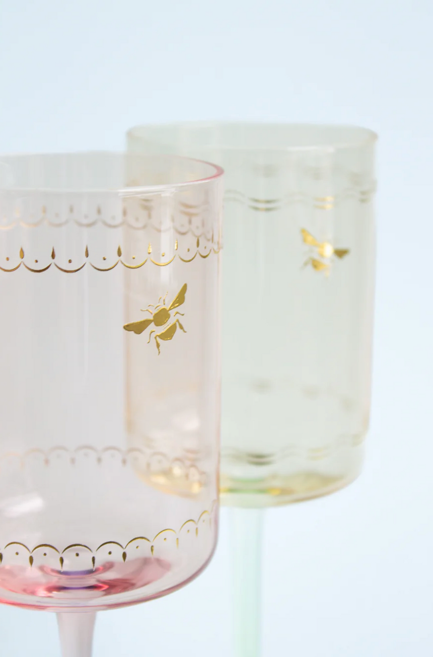 Yvonne Ellen Bee Wine Glasses, ( Set Of Two )