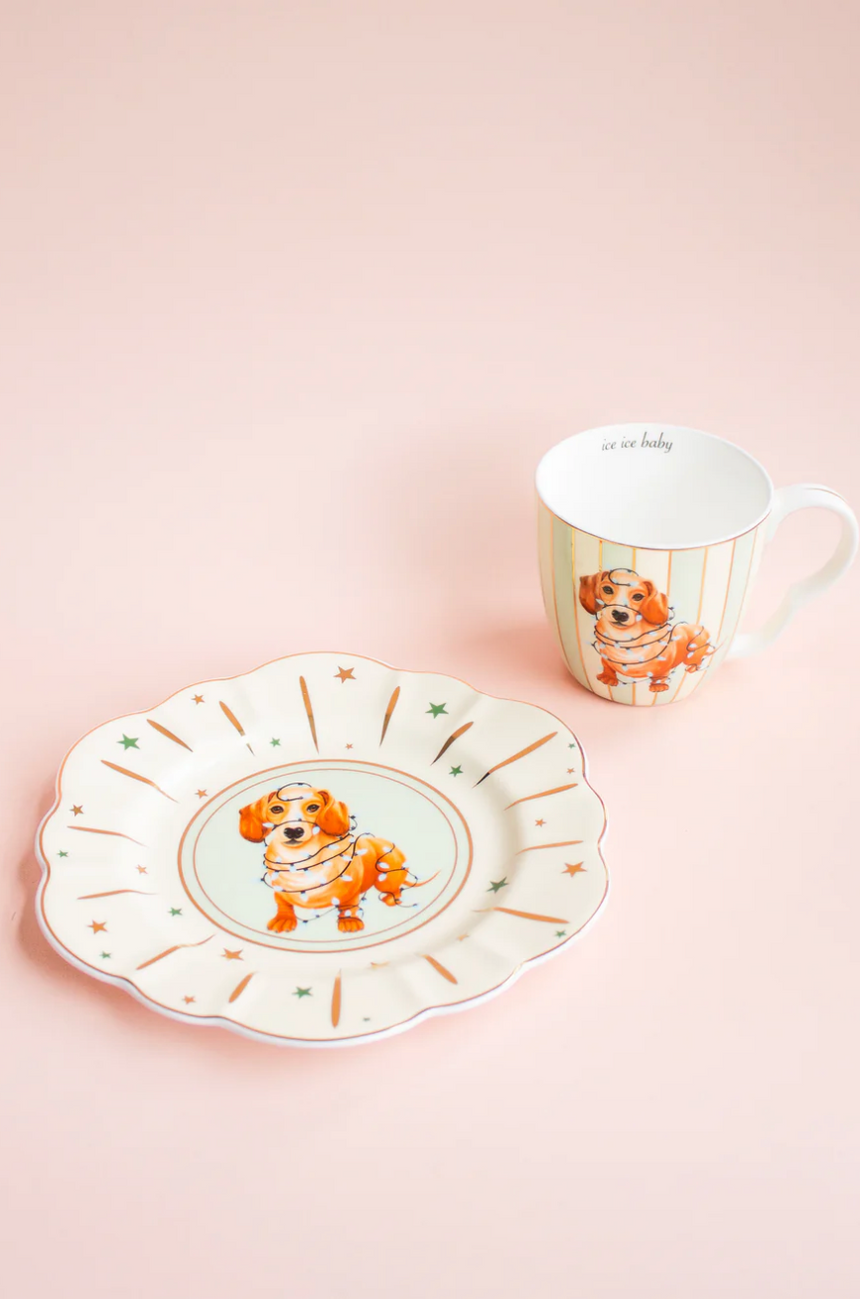 Yvonne Ellen Sandwich Plate,Sausage Dog