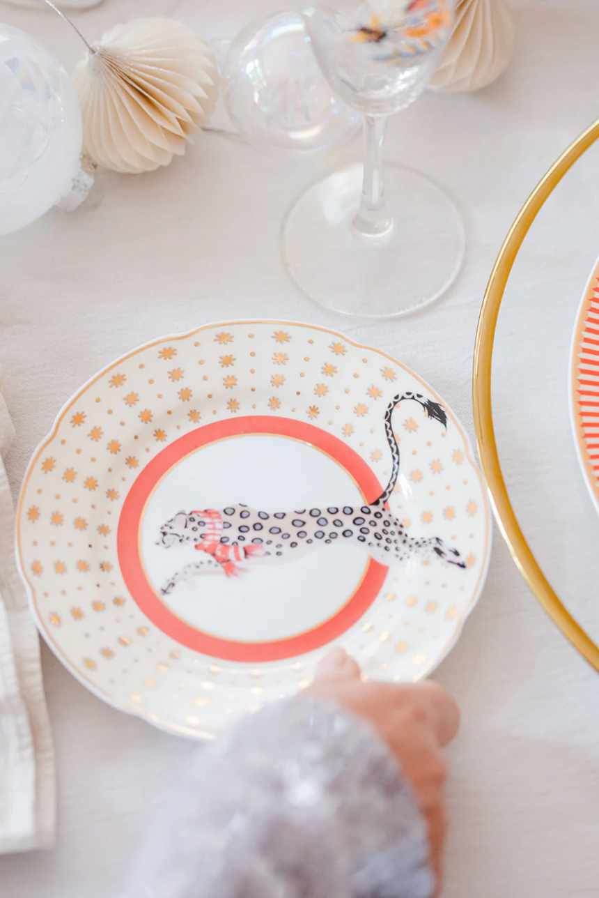 Yvonne Ellen Tea Plate, Snow Leopard