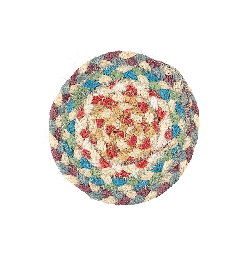 The Braided Rug Company Jute Coasters, Carnival ( Set Of 6 )