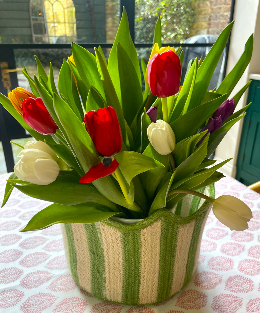 The Braided Rug Company Tulip Basket, Jade