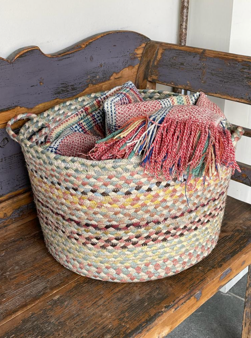 The Braided Rug Company Small Jute Basket, Pampas