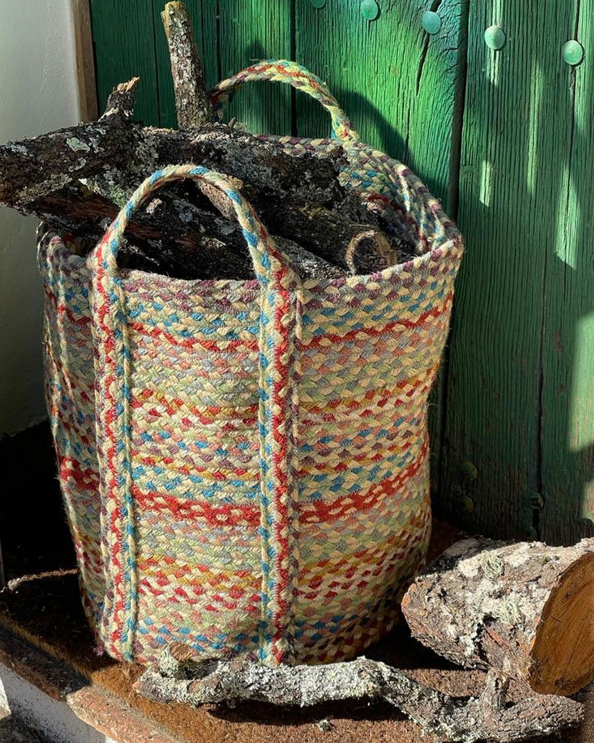 The Braided Rug Company Slouchy Jute Basket, Carnival