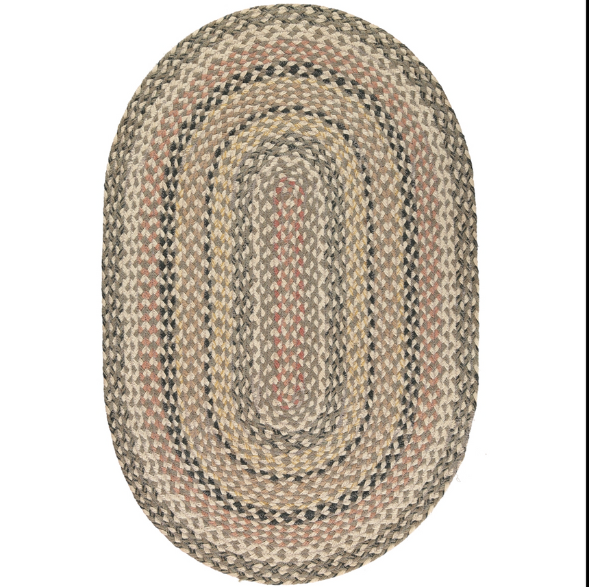 The Braided Rug Company Oval Jute Rug, Granite