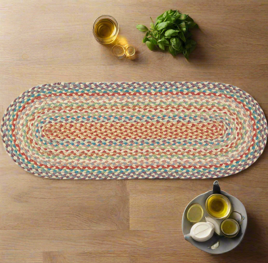 The Braided Rug Company Jute Table Runner, Carnival