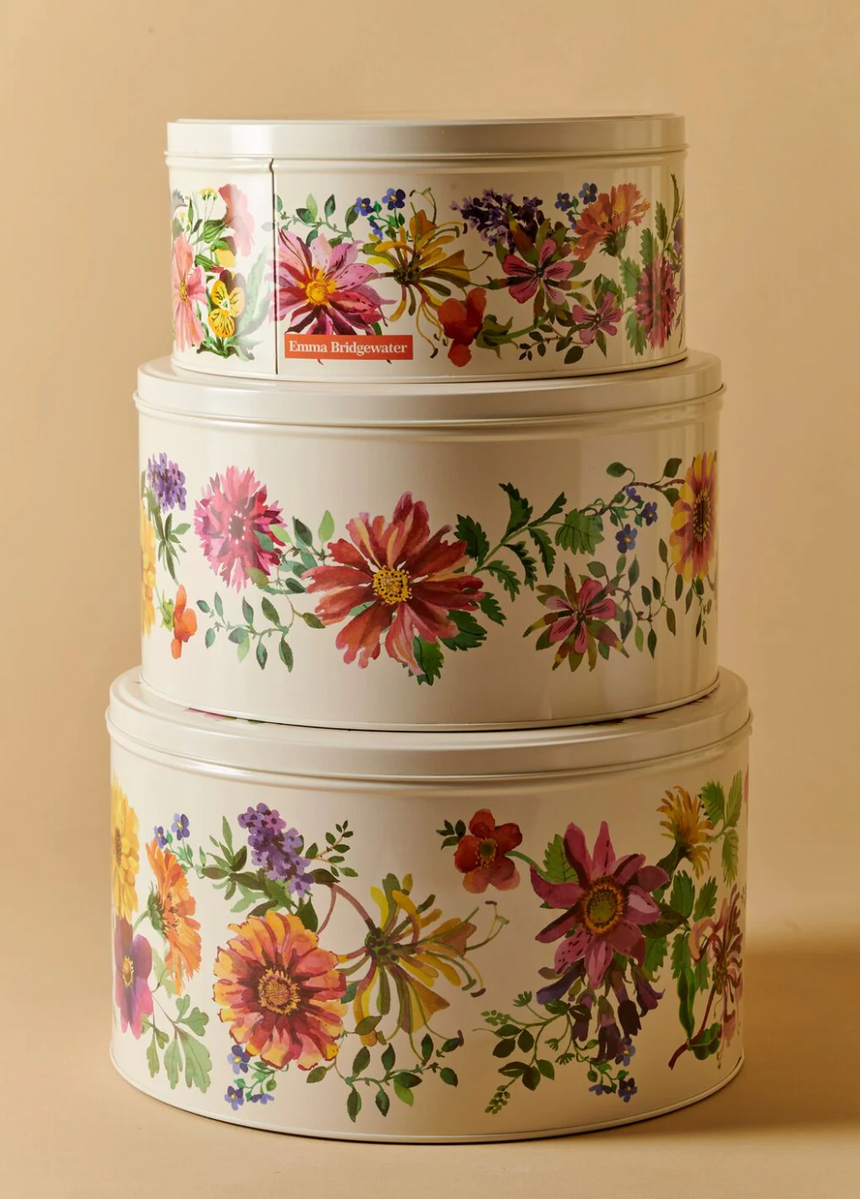 Emma Bridgewater Round Cake Tins, Garden Flowers  (Set Of 3)