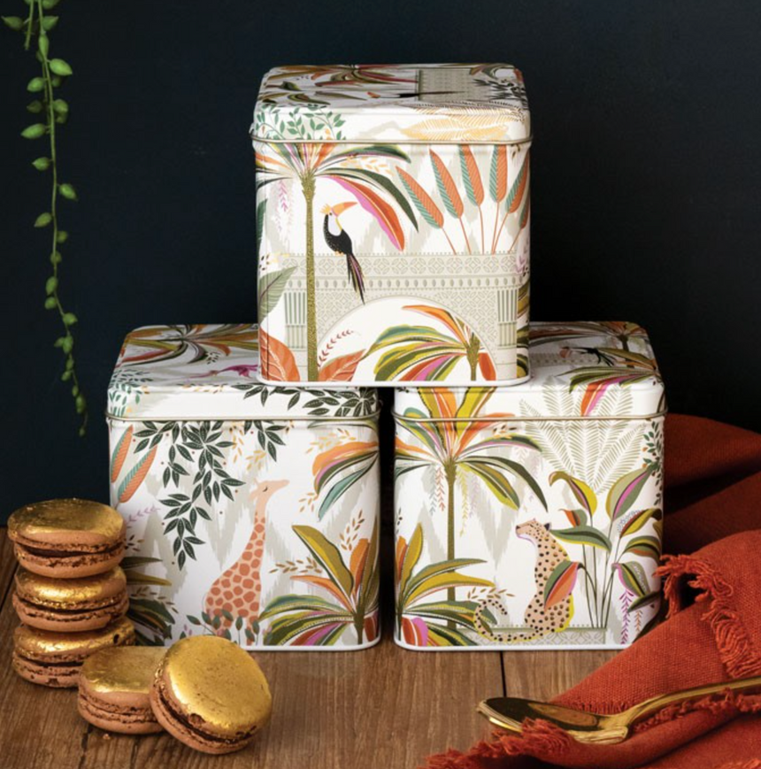 Sara Miller Square Storage Caddies Palm Garden, Set of 3