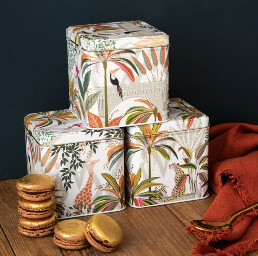 Sara Miller Square Storage Caddies Palm Garden, Set of 3