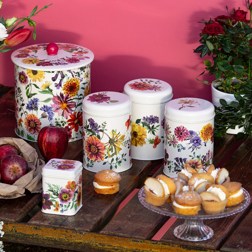 Emma Bridgewater Round Storage Canisters, Garden Flowers (Set Of 3)