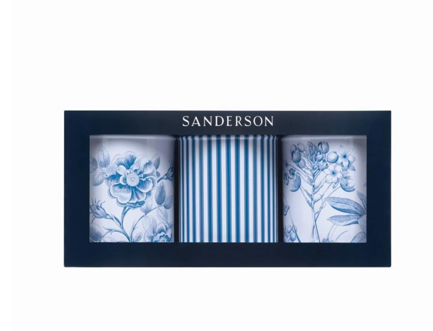 Sanderson Round Storage Canisters Etchings & Roses (Set of 3)