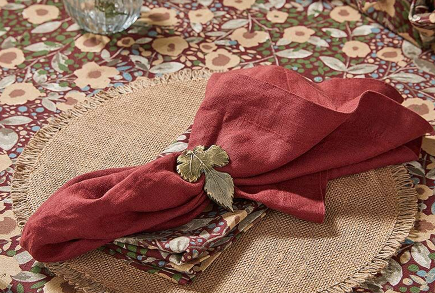 Walton & Co Antique Gold Leaf Napkin Ring