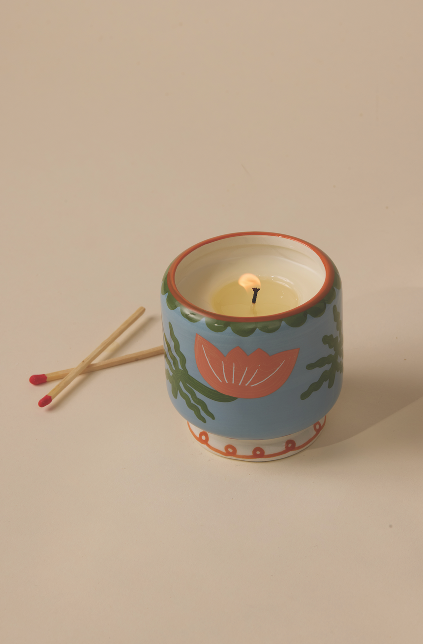 Paddywax A Dopo Flower Ceramic Scented  Candle, Cactus Flower