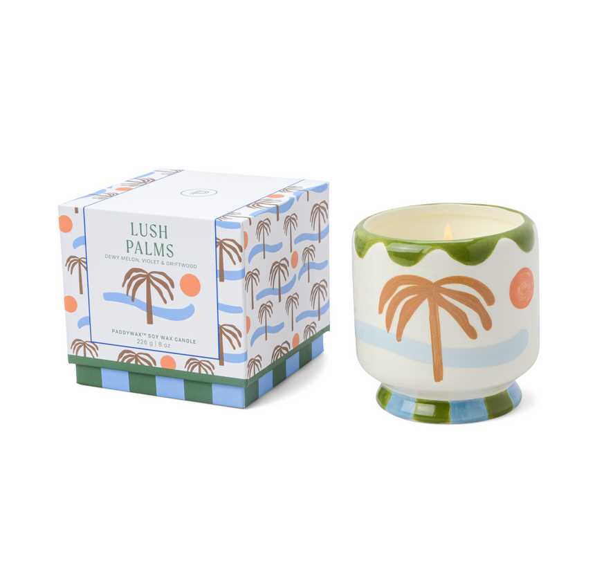 Paddywax A Dopo Palm Tree Ceramic Scented Candle,  Lush Palms