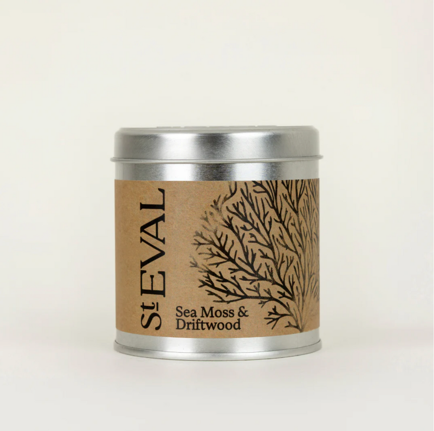 St Eval Sea Moss & Driftwood  Scented Tin Candle