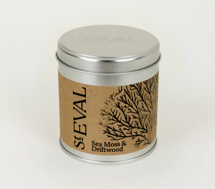 St Eval Sea Moss & Driftwood  Scented Tin Candle
