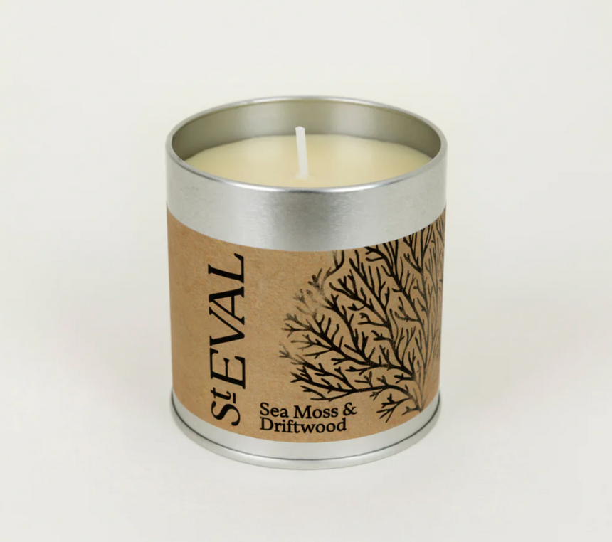 St Eval Sea Moss & Driftwood  Scented Tin Candle