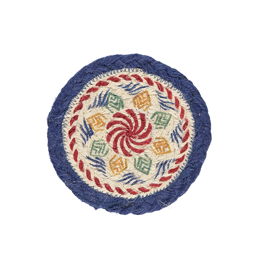 The Braided Rug Company Jute coasters, Kantha (Set Of 6)