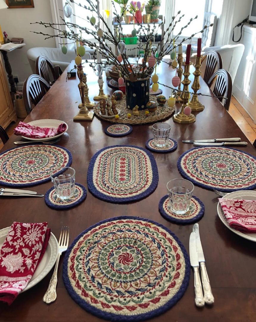 The Braided Rug Company Jute placemats, Kantha (Set Of 6)