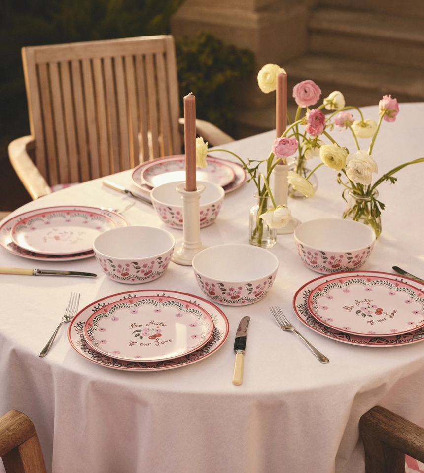 Cath Kidston Cherry Melamine Picnic Bowls (Set Of 4)