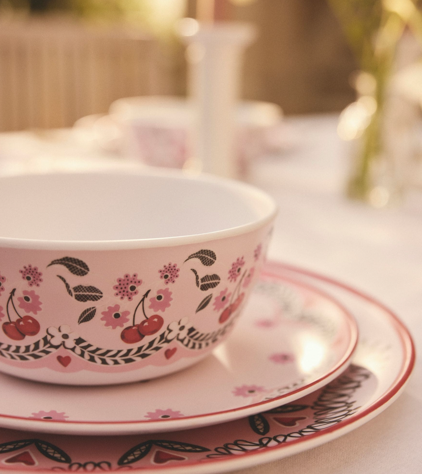 Cath Kidston Cherry Melamine Picnic Bowls (Set Of 4)