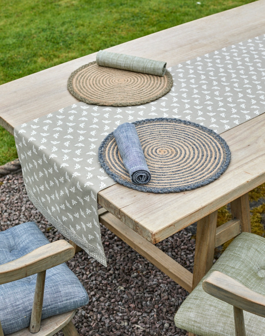 Walton & Co Circular Plaited Jute Placemat, Midnight