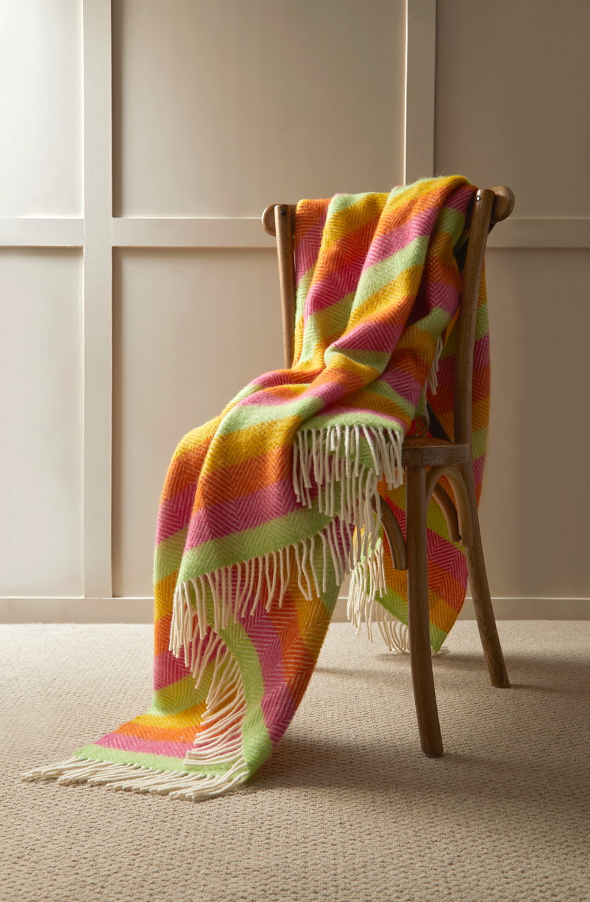 Tweedmill Pure New Wool Throw, Stripe Refresh